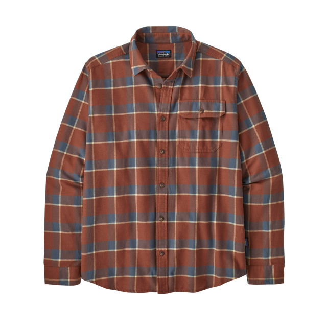 Patagonia Men&#39;s Long-Sleeved Cotton in Conversion Lightweight Fjord Flannel Shirt GTSI Graft: Sisu Brown