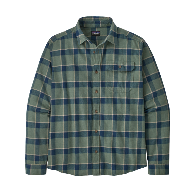 Patagonia Men&#39;s Long-Sleeved Cotton in Conversion Lightweight Fjord Flannel Shirt GTHE Graft: Hemlock Green