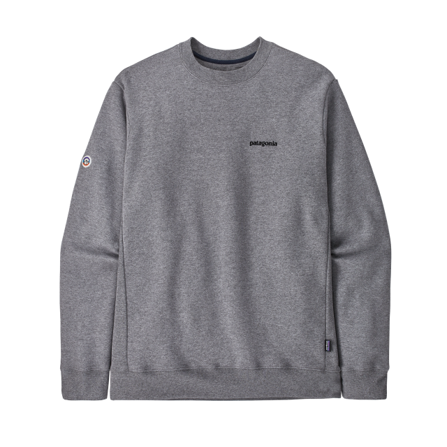 Patagonia Men&#39;s Fitz Roy Icon Uprisal Crew Sweatshirt GLH Gravel Heather