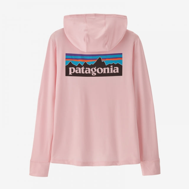 Patagonia Kids' Capilene Silkweight Hoody PLPE P-6 Logo: Peaceful Pink