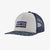 Patagonia Kids' Trucker Hat P-6 Logo: White w/Bartolome Small: Stone Blue