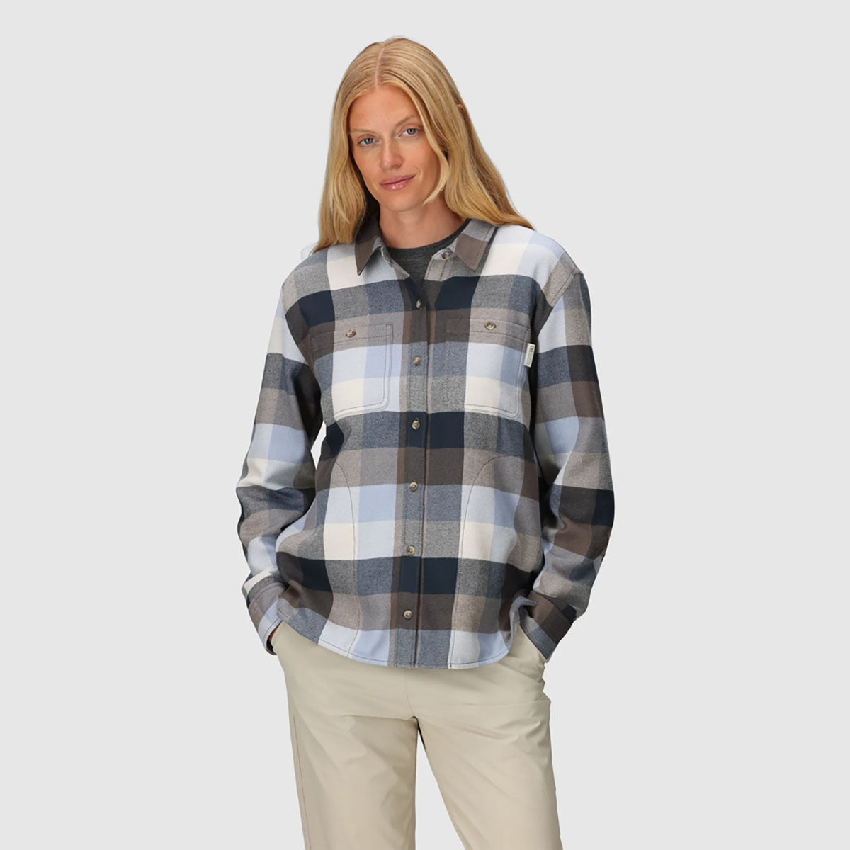Outdoor Research Womens Feedback Flannel Twill Shirt Fjord Plaid