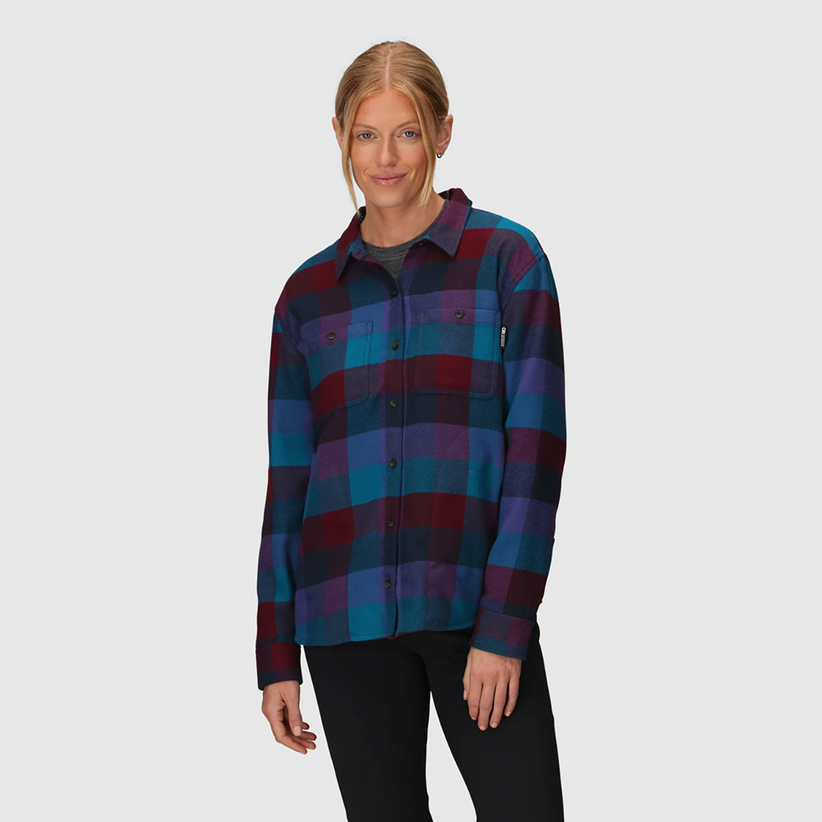 Outdoor Research Womens Feedback Flannel Twill Shirt Winterberry Plaid