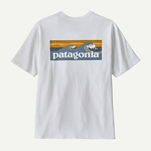 Patagonia Mens Boardshort Logo Pocket Responsibili-Tee Fiber White