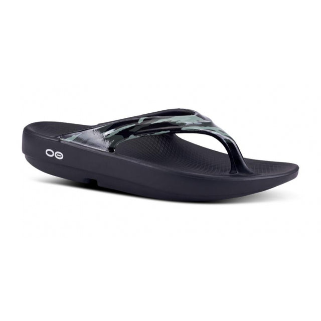 Oofos Womena Oolala Black/Green Camo