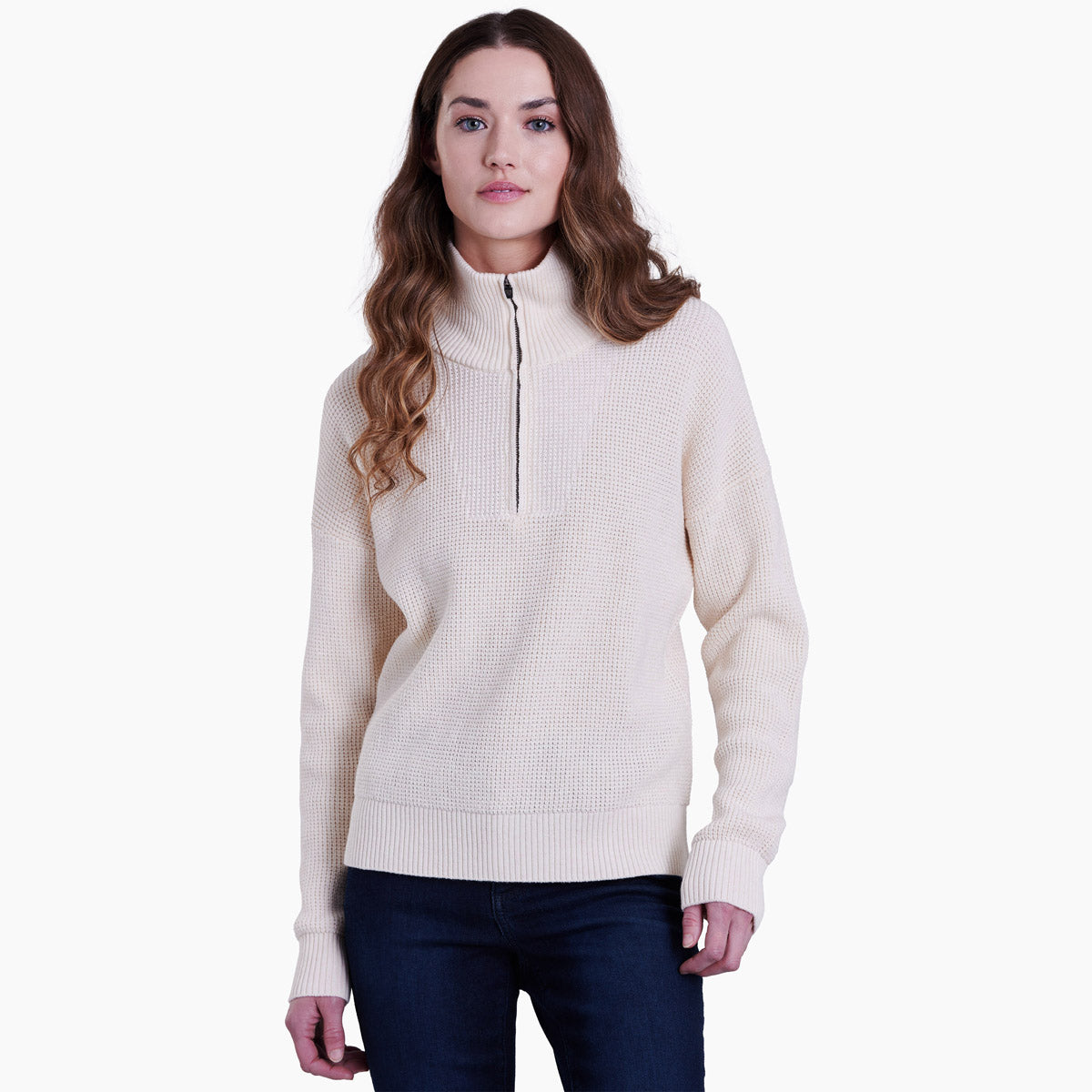 Kuhl Women's Norda 1/4 Zip Sweater Stone