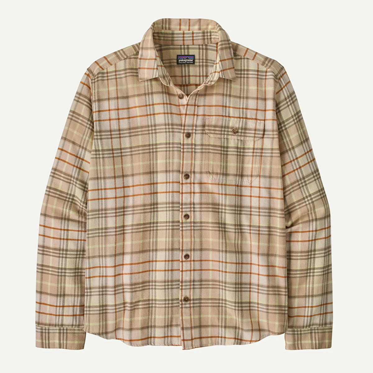 Patagonia Mens Long-Sleeved Lightweight Fjord Flannel Shirt Depth: Natural