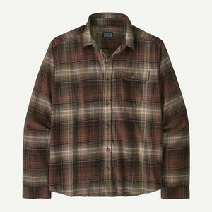 Patagonia Mens Long-Sleeved Lightweight Fjord Flannel Shirt elting Ombre: Den Brown / M