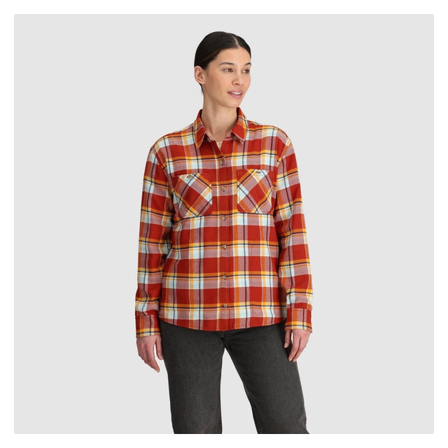 Outdoor Research Womens Feedback Flannel Twill Shirt 2970 Fjord Plaid