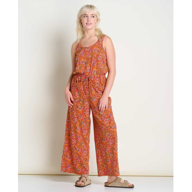Toad&Co. W Livvy SL Jumpsuit 689 Taffy Micro Floral Print