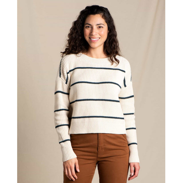 Toad&amp;Co. Womens Bianca II Sweater 155 Almond tripe / S