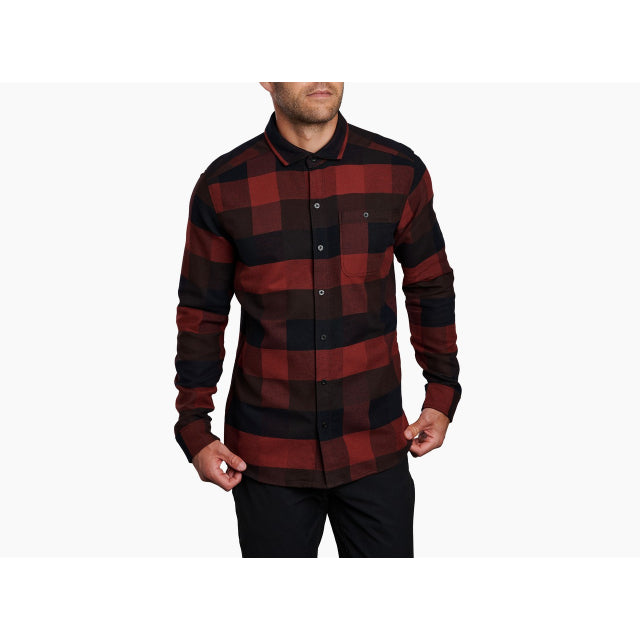 Kuhl Men&#39;s Pixelatr Flannel Long Sleeve OBX Oxblood