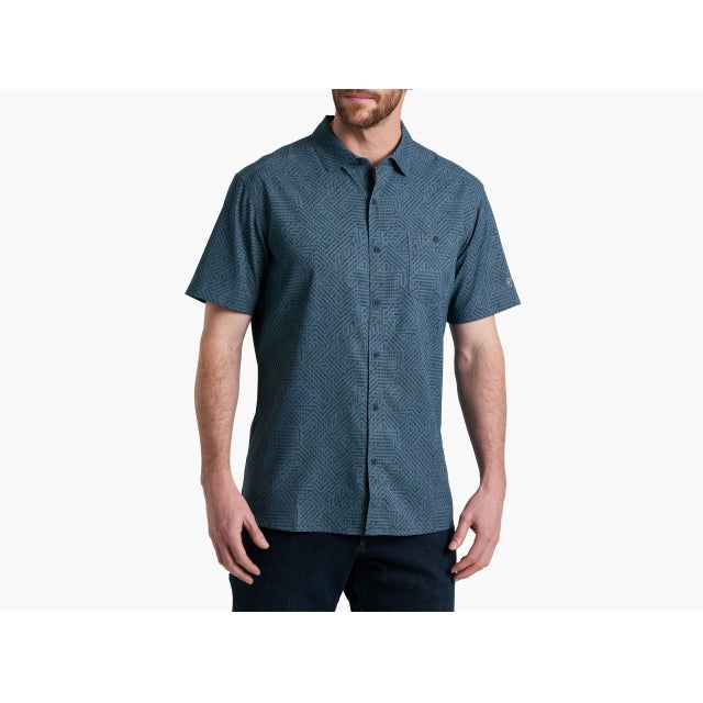 Kuhl Mens Persuadr Short Sleeve CHBL Charcoal Blue