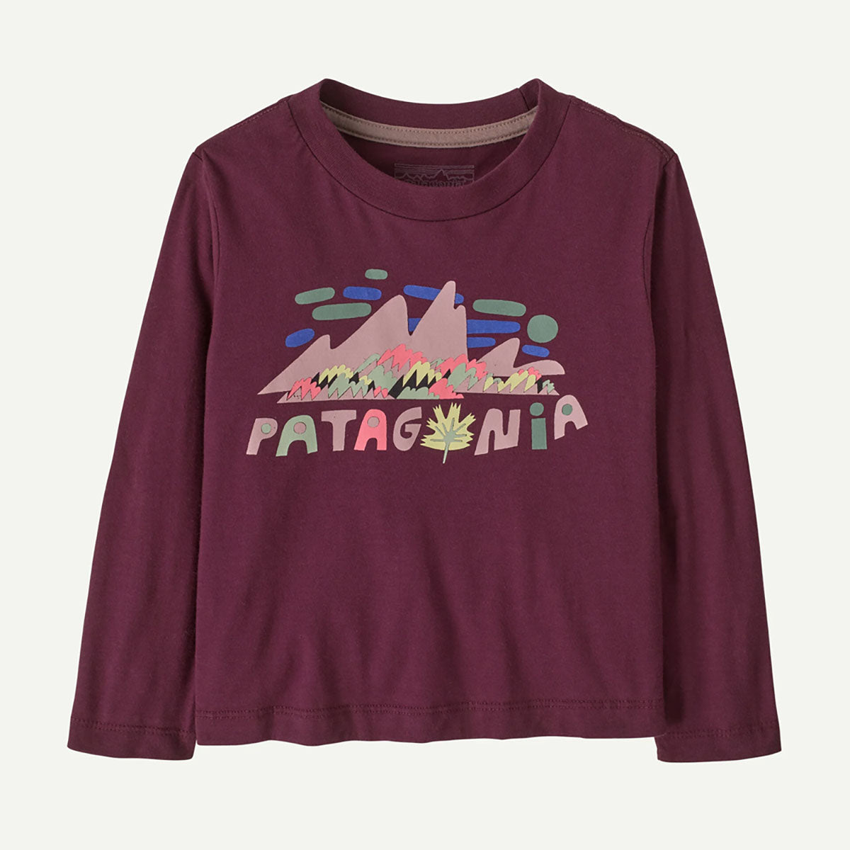 Patagonia Baby Long-Sleeved Graphic T-Shirt Fitz Roy Foliage: Berry Fig