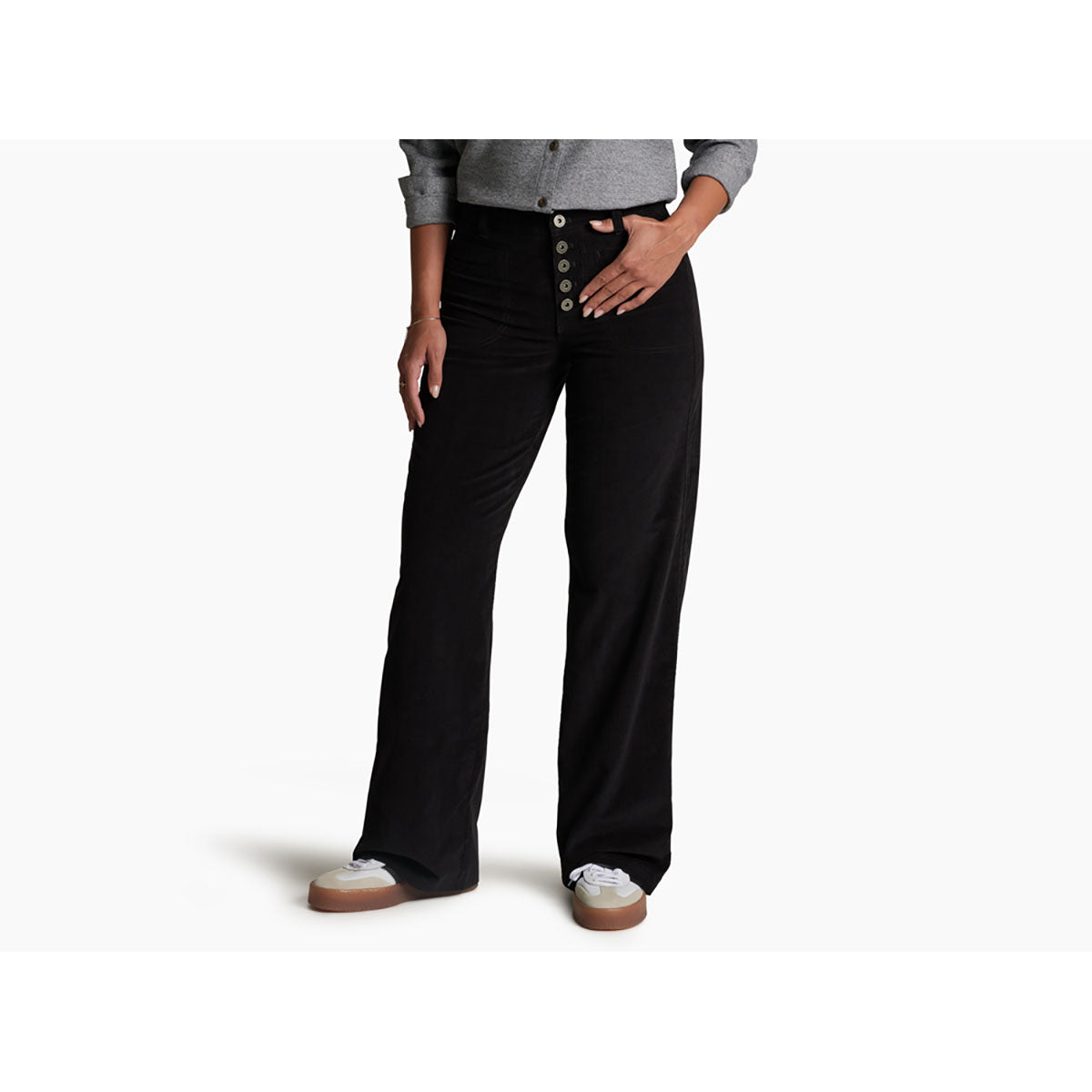 Kuhl Womens Lydia Cord Wide Leg - Regular Black