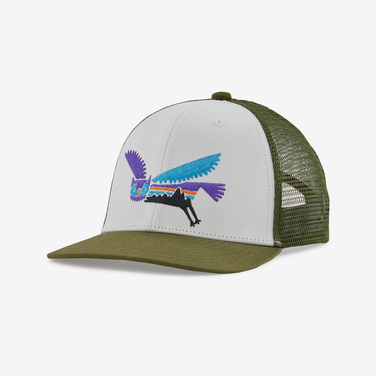 Patagonia Kids&#39; Trucker Hat Fitz Roy Owl: White