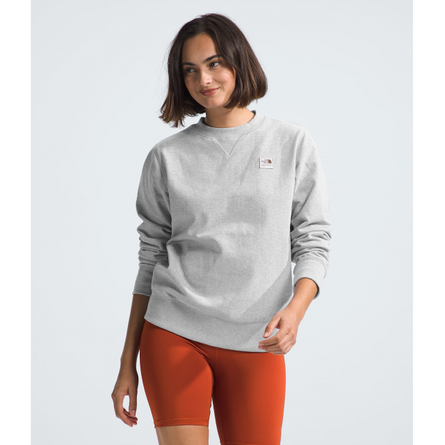 The North Face Women&#39;s Heritage Patch Crew 6IQ TNF Light Grey Heather/Heritage Patch