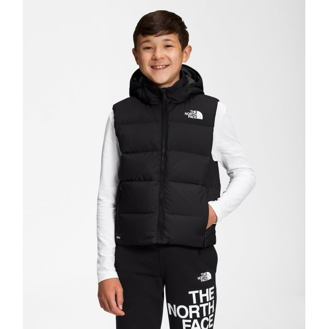 The North Face Boys&#39; Reversible North Down Hooded Vest JK3 TNF Black