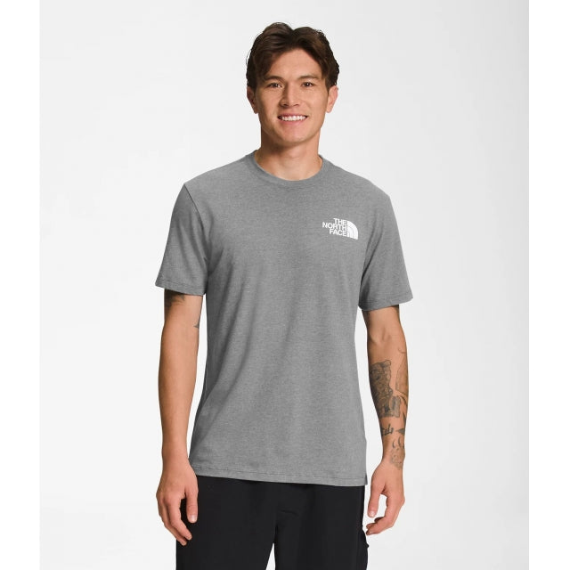 The North Face Men&#39;s S/S Box NSE Tee L28 TNF edium Grey Heather/TNF Blue / M