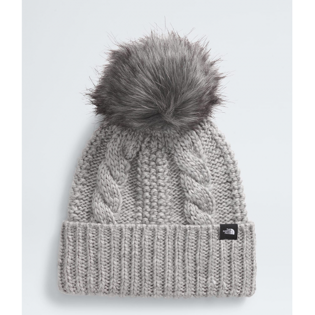 The North Face Kids Oh Mega Fur Pom Beanie DYX TNF Light Grey Heather