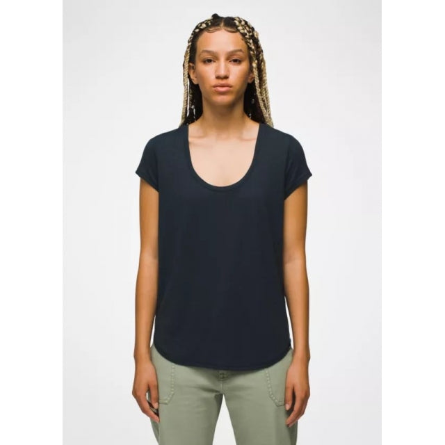 Prana Women&#39;s Cozy Up Scoop Neck Tee 404 Stormy Night Heather