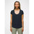 Prana Women's Cozy Up Scoop Neck Tee 404 Stormy Night Heather