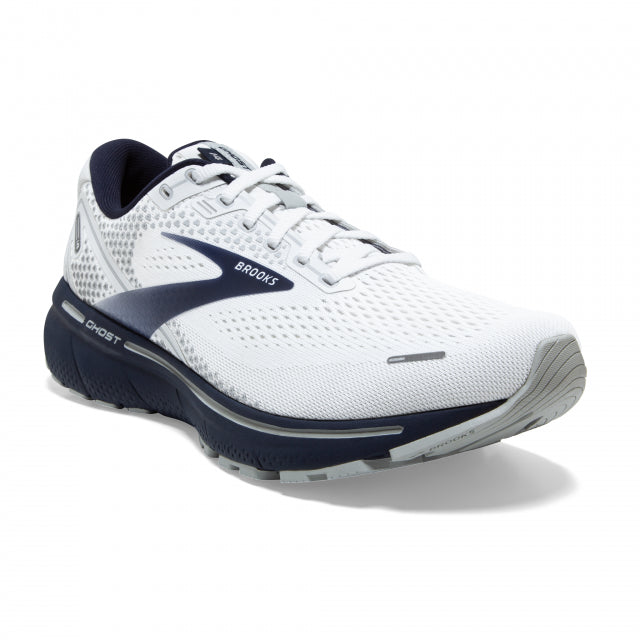 Brooks Men&#39;s Ghost 14 190 White/Grey/Navy