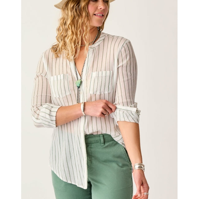 Carve Designs Womens Dylan Gauze Tunic Haze tripe / S