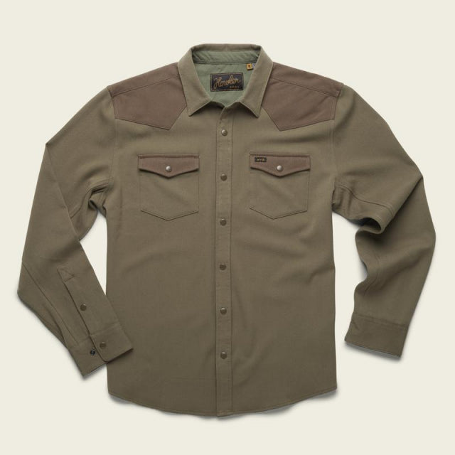 Howler Brothers Mens Stockman Stretch Snapshirt DUS Dusty Green/Teak