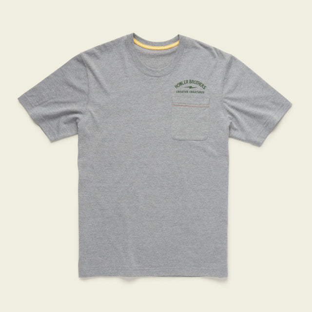 Howler Brothers Men&#39;s Select Pocket T-Shirt HEA Creative Creatures Trout: Heather Grey