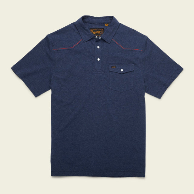 Howler Brothers Mens Ranchero Polo IND Indigo Heather