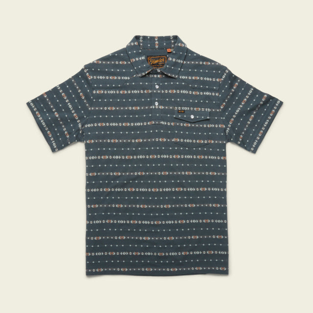 Howler Brothers Mens Ranchero Jacquard Polo STA Portals Jacquard: Station Blue