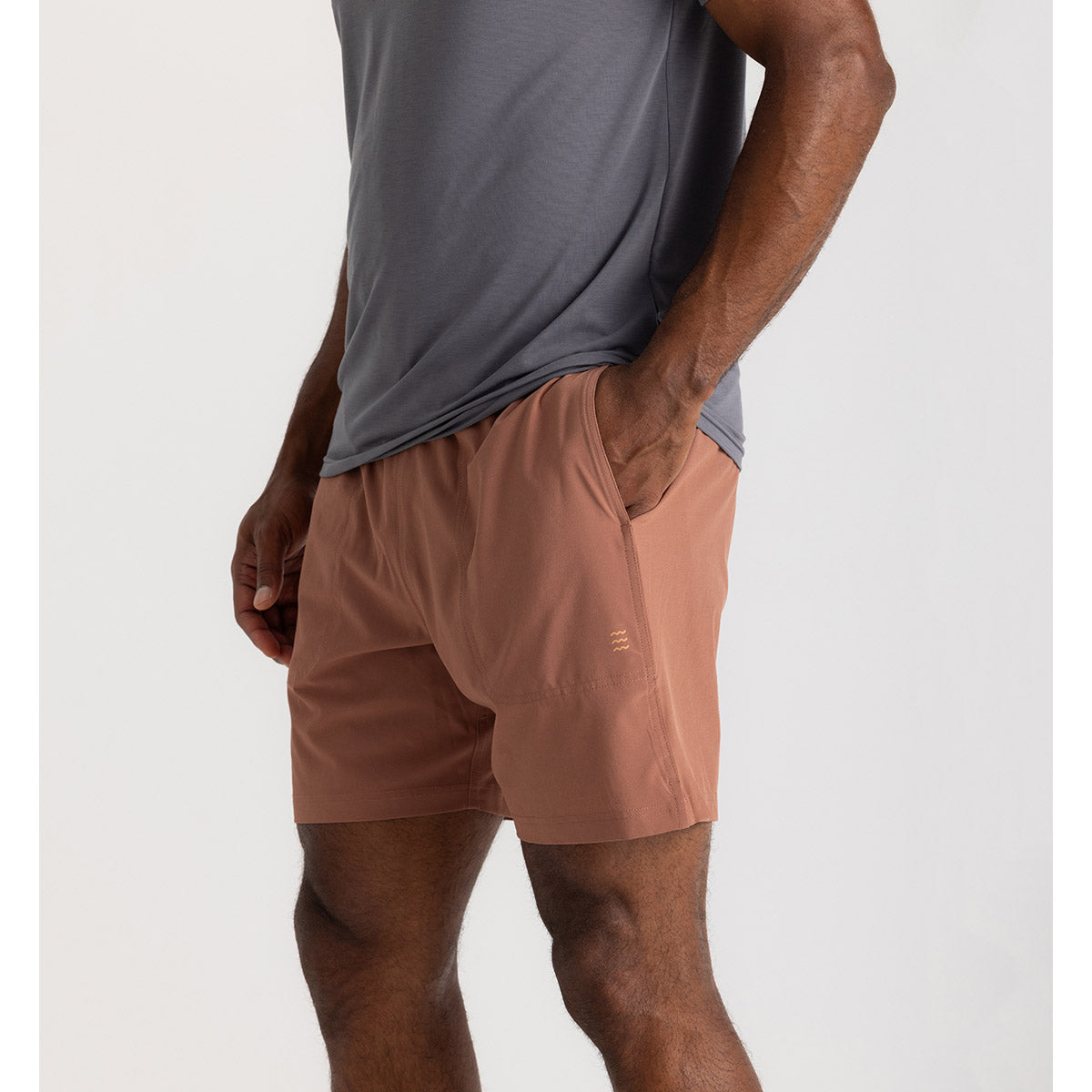 Free Fly Apparel Men&#39;s Bamboo-Lined Active Breeze Short - 7&quot; Baltic Amber