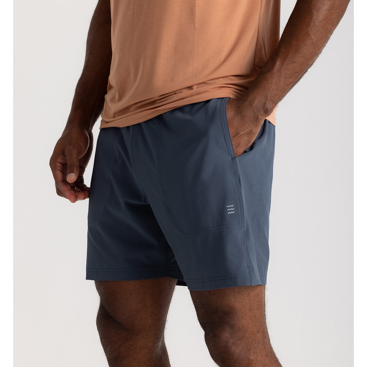 Free Fly Apparel Men&#39;s Bamboo-Lined Active Breeze Short - 7&quot; Blue Dusk II