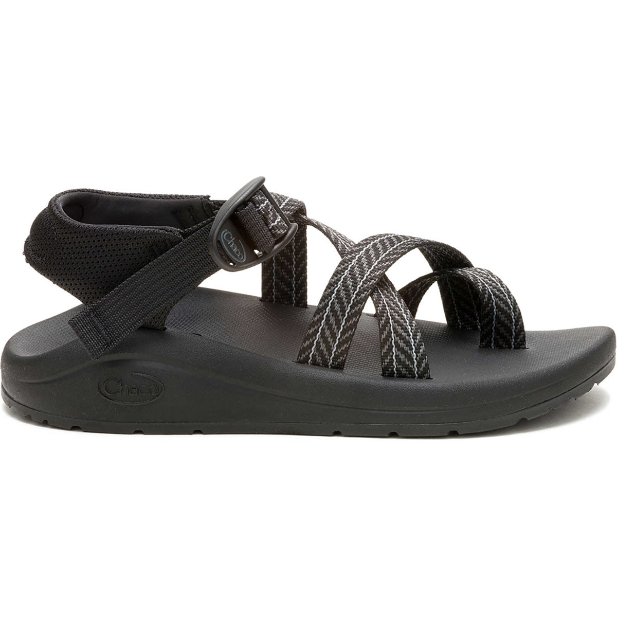 Chaco Womens CushZ Toe-Loop Extra Cushioned Sandal Frond Black
