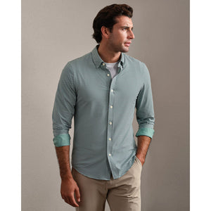 Rhone Mens Commuter Shirt - Slim Fern Green/Navy Gingham