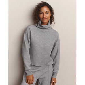 Rhone Womens DreamGlow Mock Neck Heather Gray