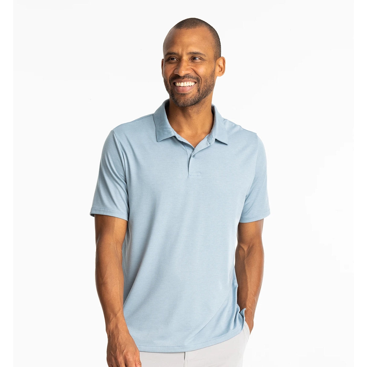 Free Fly Apparel Men&#39;s Elevate Polo Blue Fog