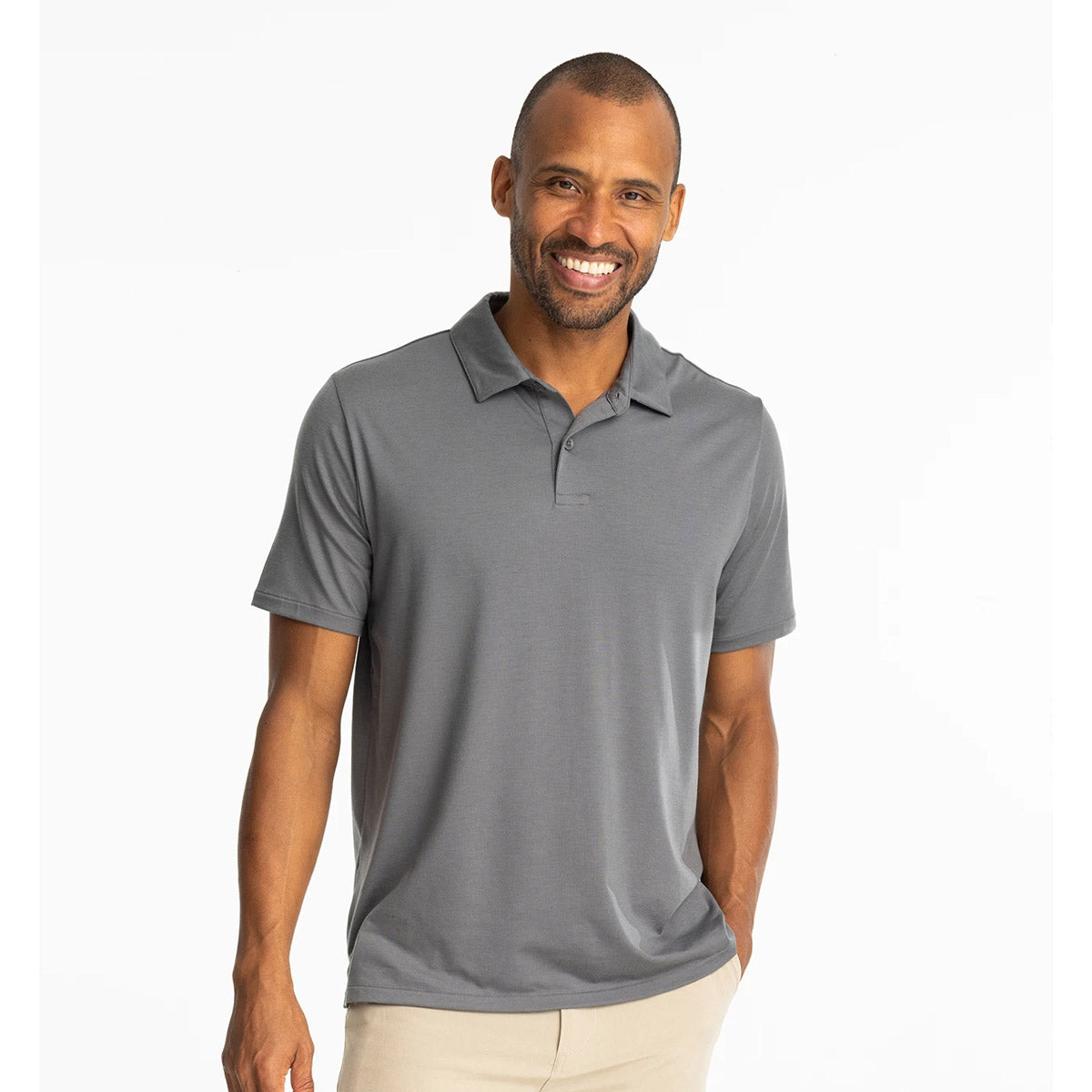 Free Fly Apparel Men&#39;s Elevate Polo Smoke