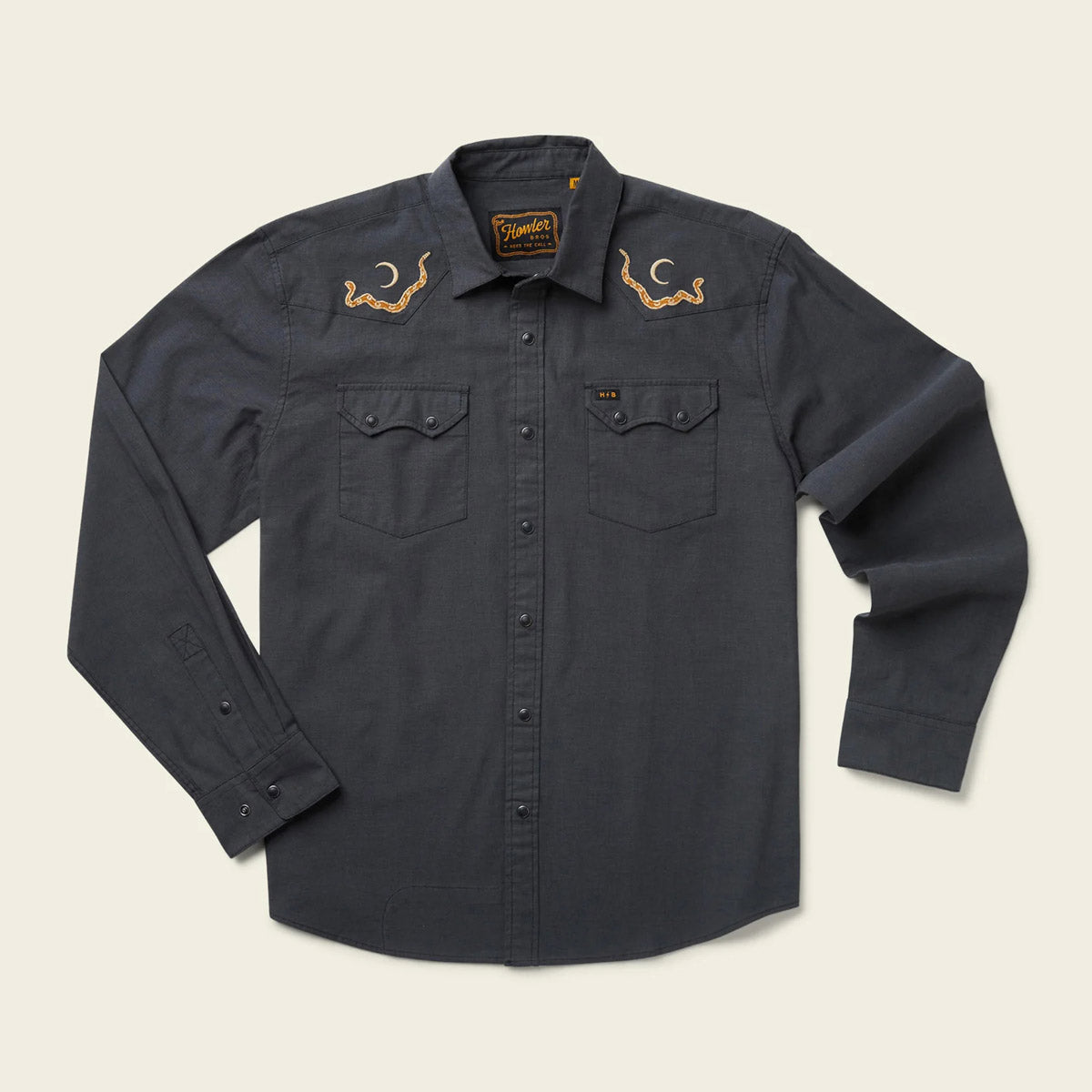 Howler Brothers Men&#39;s Crosscut Deluxe Snapshirt Waxing Culebra