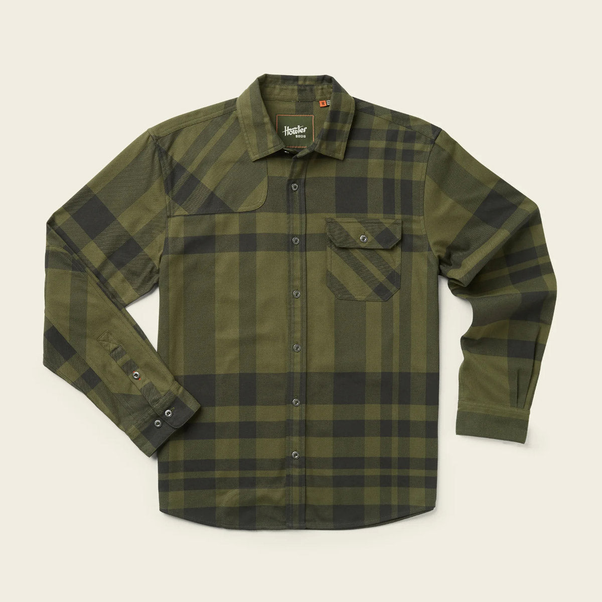 Howler Brothers Men&#39;s Harkers Flannel Shirt ega Plaid: Dark Olive / M