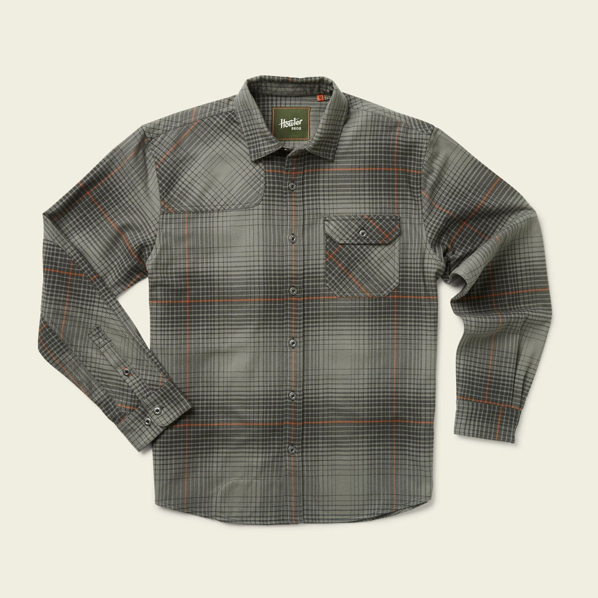 Howler Brothers Men&#39;s Harkers Flannel Shirt Roberts Plaid: Charcoal