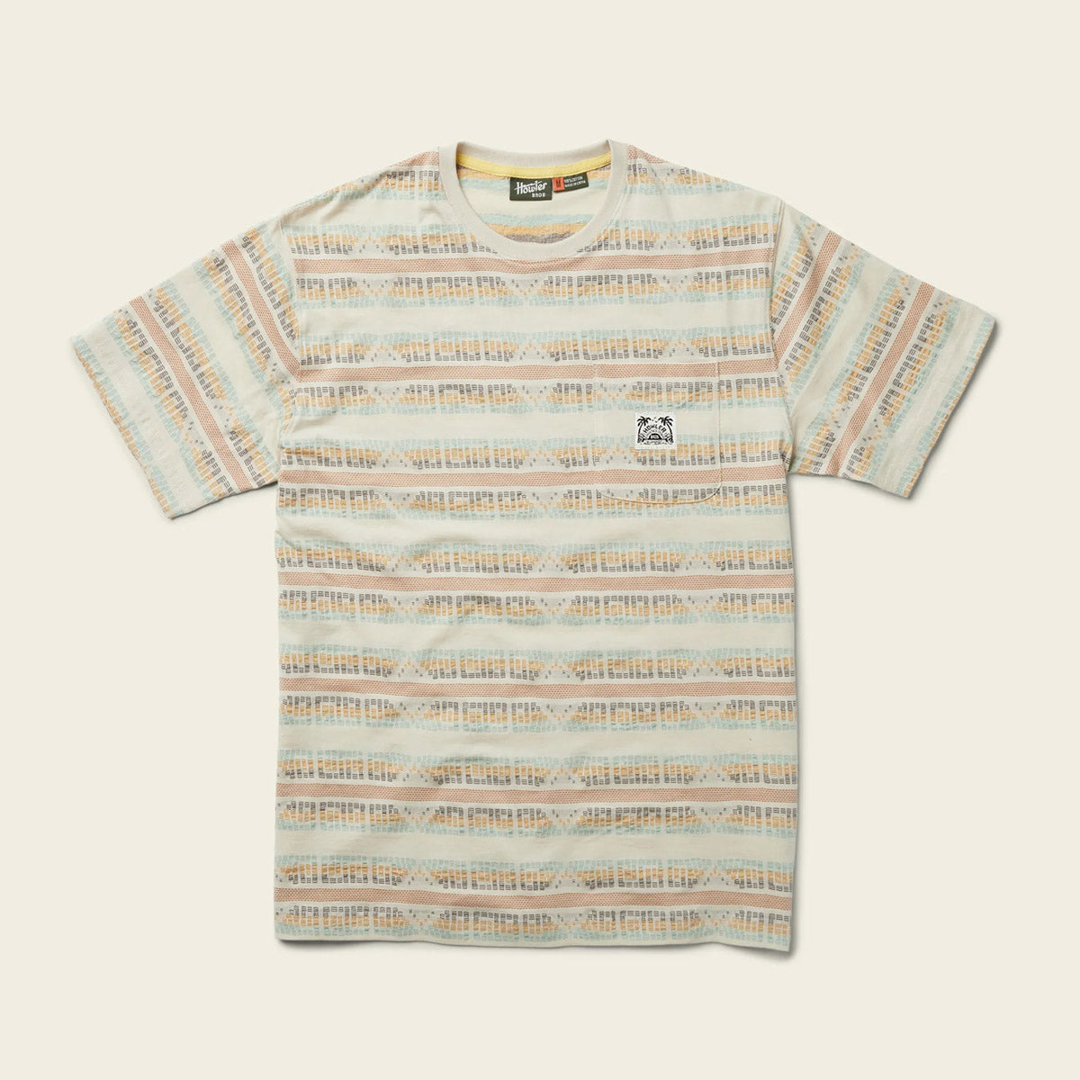 Howler Brothers Men&#39;s Jacquard T-Shirt Mescal Stripe: Brown Rice