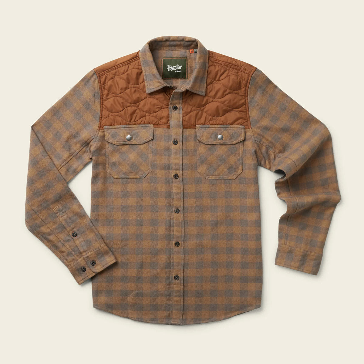 Howler Brothers Men&#39;s Quintana Quilted Flannel Cody Check: Tannin