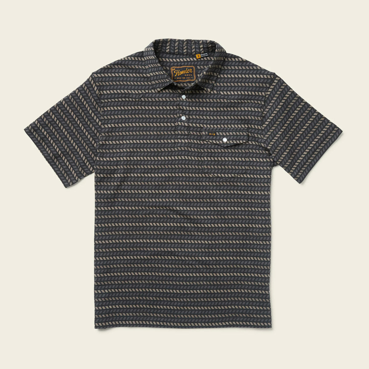 Howler Brothers Men&#39;s Ranchero Jacquard Polo Illusion Jacquard: Antique Black