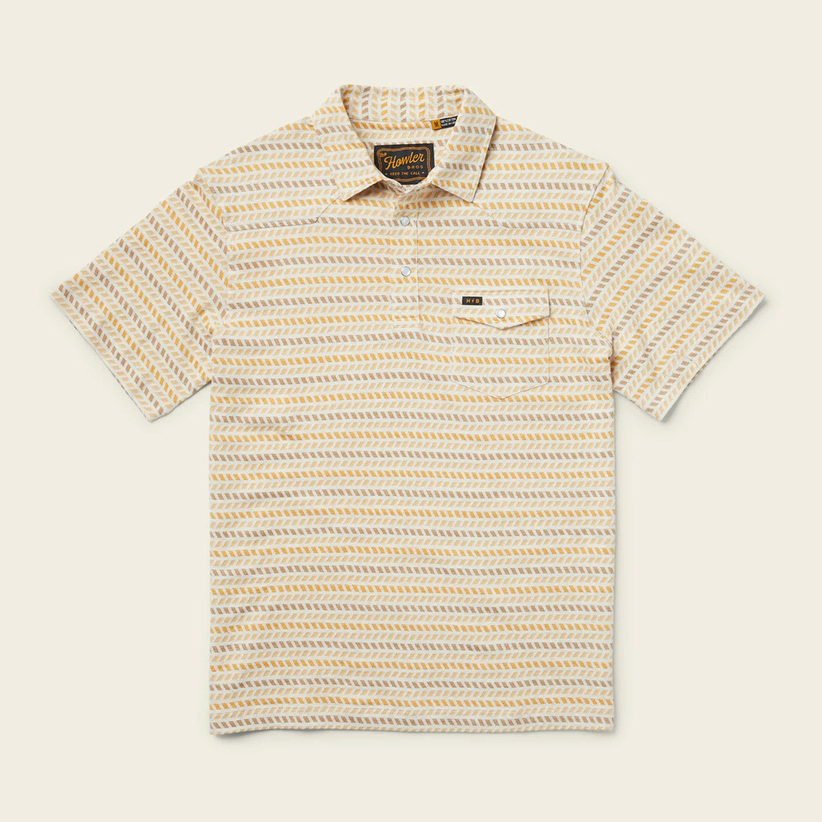 Howler Brothers Men&#39;s Ranchero Jacquard Polo Illusion Jacquard: Oatmeal Heather