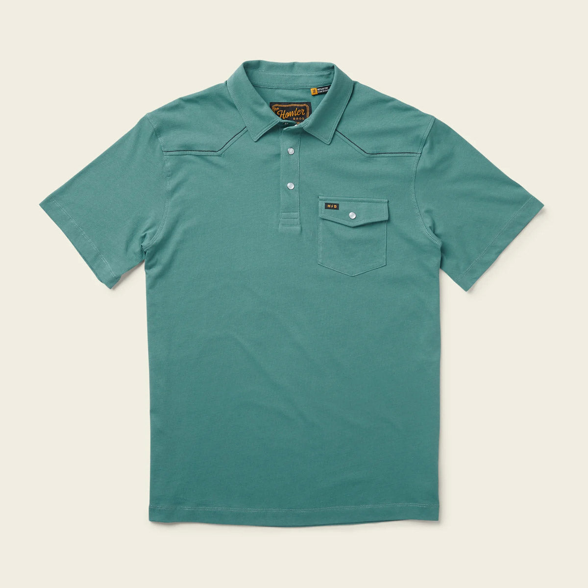 Howler Brothers Men&#39;s Ranchero Polo Batik Green