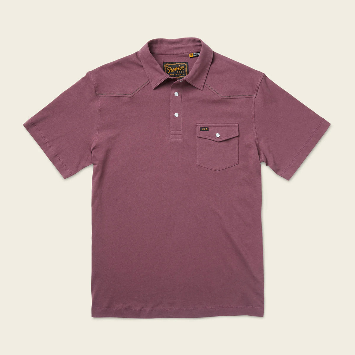 Howler Brothers Men&#39;s Ranchero Polo Sangria