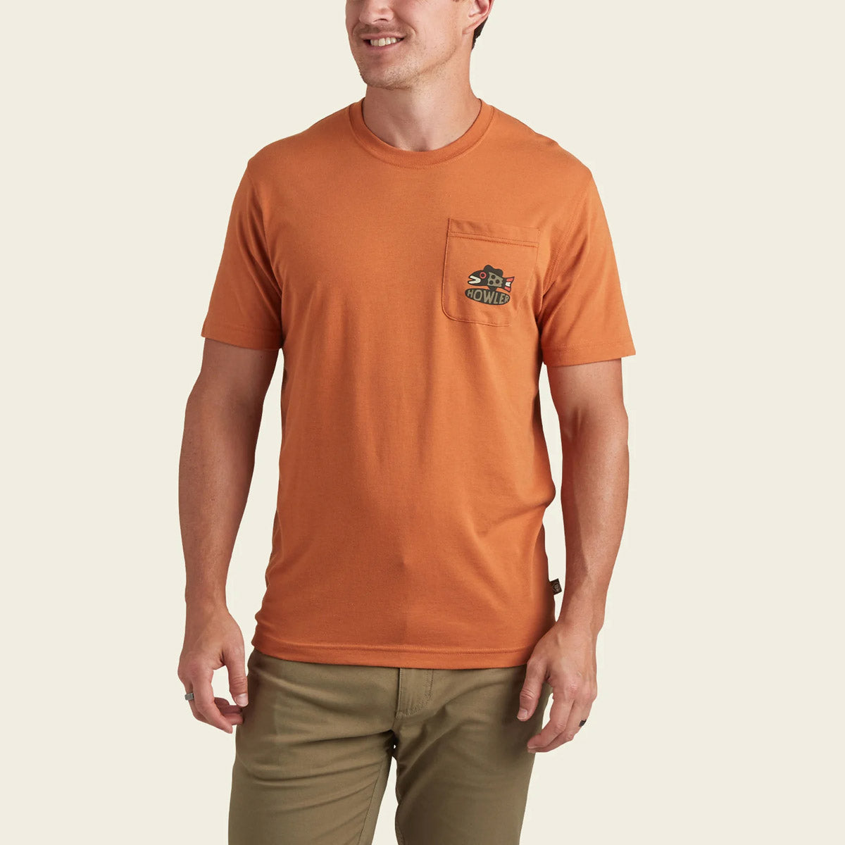 Howler Brothers Men&#39;s Select Pocket T-Shirt Travelin&#39; Light: Adobe