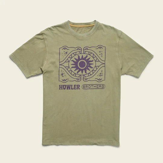 Howler Brothers Mens Cotton T IRI Irie Paradise: Coral